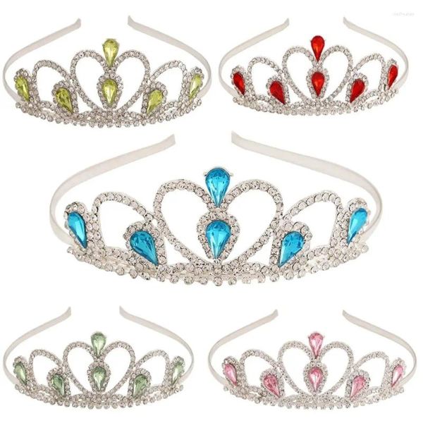 Acessórios de cabelo barroco vintage coração temperamento casamento strass tiara crianças cristal headband princesa coroa