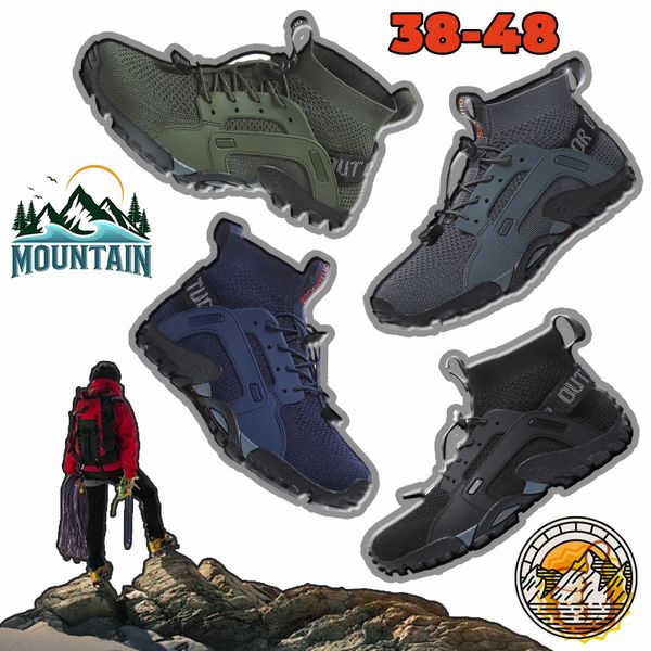 Sapatos esportivos venda quente homens trail run montanha respirável caminhadas trekking formadores arco apoio sapatos resistentes gai preto conforto