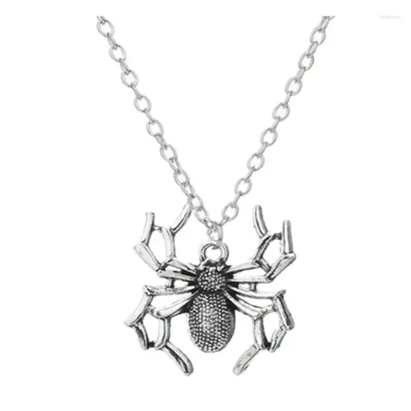 Anhänger Halsketten Spinne Halskette Punk Gothic Legierung Halloween Charms Schmuck Für Frauen Männer