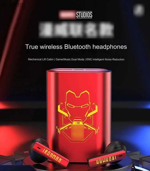 Fones de ouvido de telefone celular TWS Anime Super-heróis Fone de ouvido PUNK Personalizado Bluetooth 5.3 Fone de ouvido Levantamento Cosplay Fones de ouvido com cancelamento de ruído ativo YQ240304