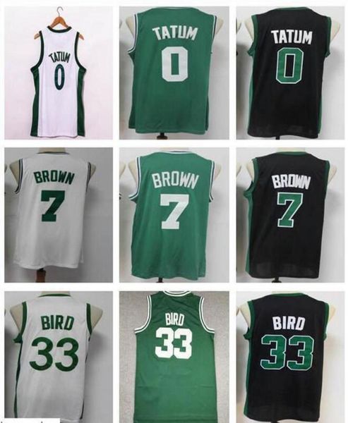 Вышивка 0 Tatum 33 Bird Jersey Дышащий спортивный дешевый 7 Brown 8 Walker Спортивная одежда Джерси Сшитые3169404