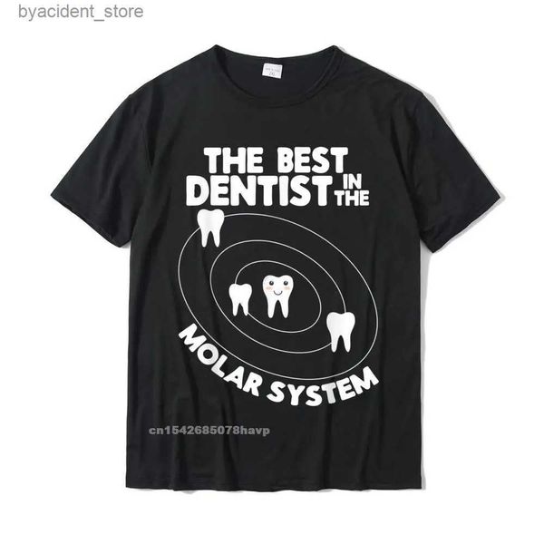 T-shirt da uomo Miglior dentista nel design del sistema molare - Divertente gioco di parole sui denti T-shirt Normale Top T-shirt Classica T-shirt in cotone Uomo Classica L240304