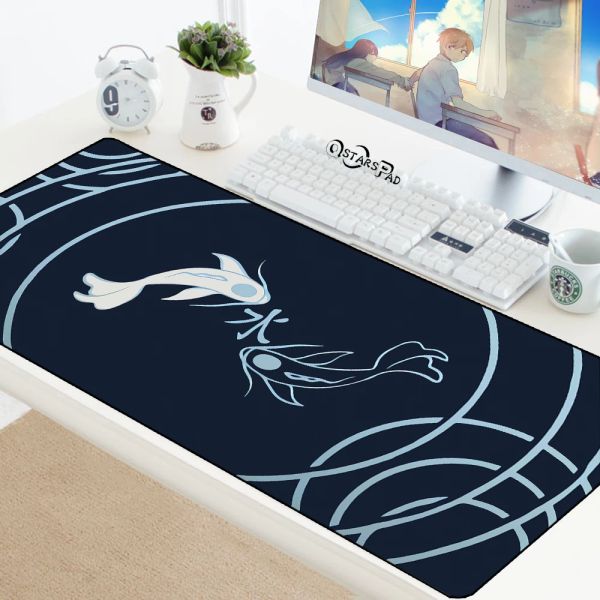 Almofadas 90x40 Peixe Grande Anime Mousepad Gamer Gaming Mouse Pad Yin Yang Arte Chinesa XL Bloqueio Borda Grande Moda Laptop Notebook Desk Mat