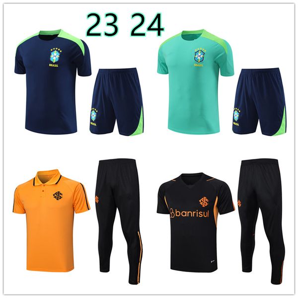 24 25 Brasilien kurze Ärmel Hosen Trainingsanzug Männer Kinder Trainingsanzug Fußball Jersey Kit Uniform 2024 2025 G.JESUS COUTINHO Brasilien ärmellose Weste Fußball Sportbekleidung Set