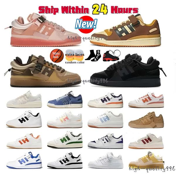 Sapatos de desenhista cBad Bunny Fórum 84 Fivela Baixo Sapatos Casuais Baixo Café Casa Marrom Rosa Ovo Voltar Branco Cinza OG Brilhante Azul Trigo Moda Mens Mulheres Esportes Sapatos Casuais