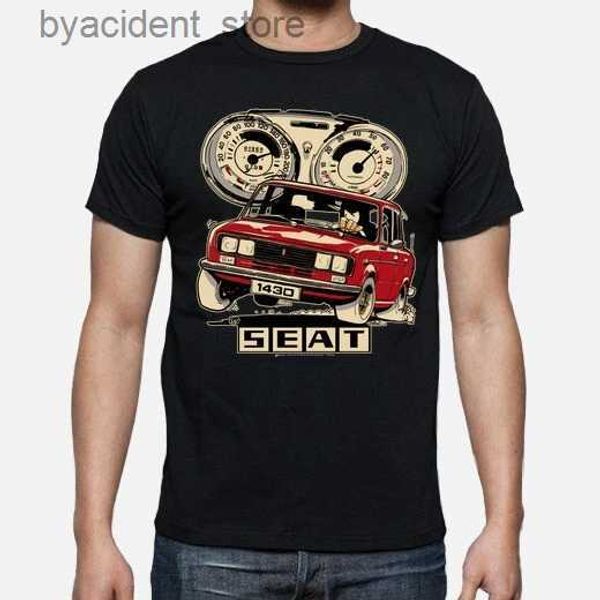 Camisetas masculinas Venda quente Vintage Clássico Espanha S E A T 1430 Cartoon Car T Shirt.Novo 100% algodão manga curta o-pescoço camiseta casual masculino topo l240304