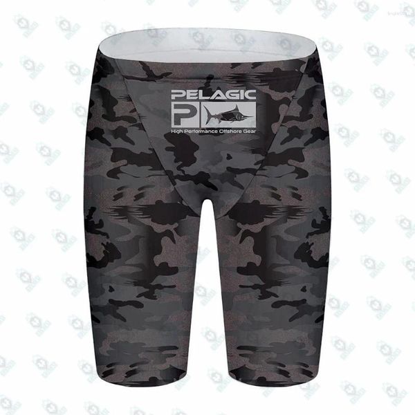 Homens Swimwear Pelagic Homens Natação Jammers Shorts Apertados Troncos de Natação Endurance Calças Atléticas Maiô Mergulho Praia Surfing