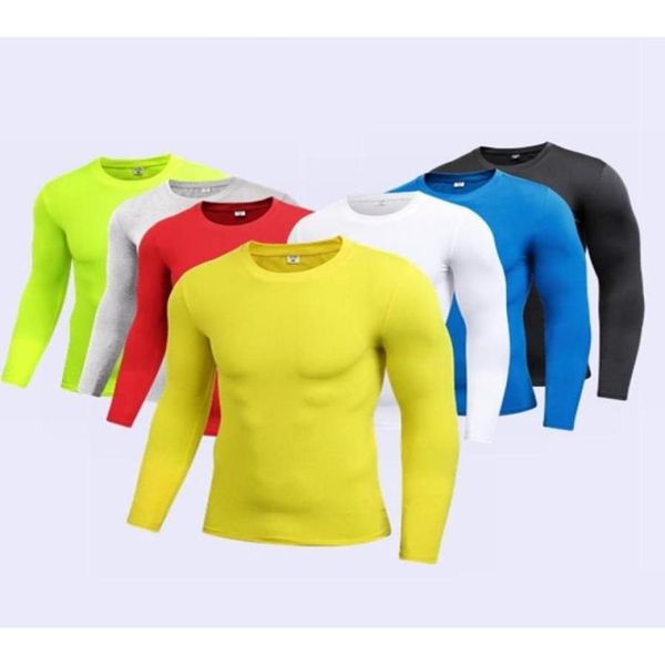 Maglie da corsa Comode Compressione da uomo sotto lo strato base Maglietta da uomo Maglietta a maniche lunghe Collant da palestra Fitness Sport Top Drop De Dhjny