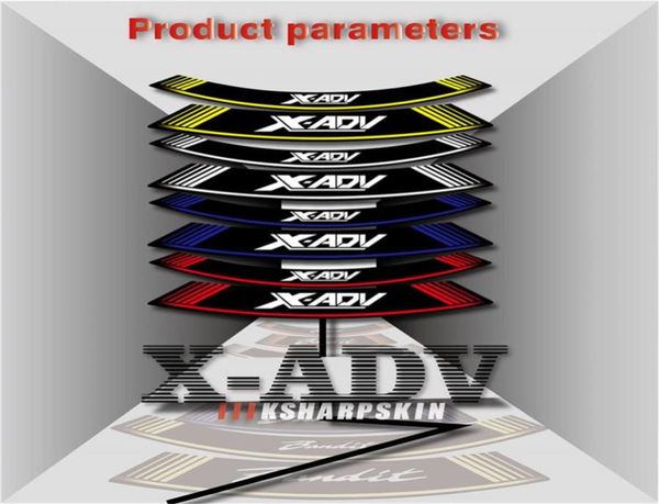 8X Motorrad-Aufkleber, Reifenaufkleber, Persönlichkeit, reflektierend, dekorativ, modisch, Radfolie, für Honda XADV xadv xadv7509937565