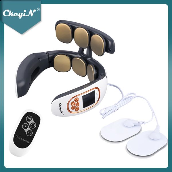 Rilassamento Ckeyin Pulse Neck Massager Calore Sollievo dal dolore Cordless Intelligente Tessuto profondo Trigger Point Massaggio Spalla Massaggiatore cervicale 51