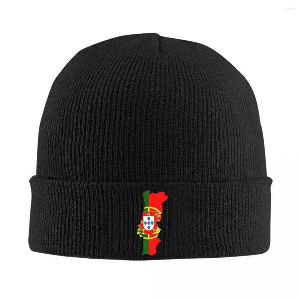 Berets Portugal Karte Flagge Beanie Cap Unisex Winter Warme Motorhaube Femme Gestrickte Hüte Coole Outdoor Skullies Beanies Für Männer Frauen