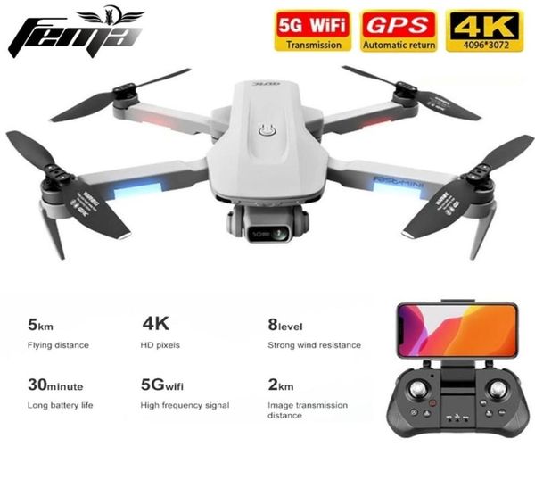 Drone gps 4k profissional com câmera dupla 5km de longa distância sem escova 30 minutos 5g wifi fpv quadricóptero dobrável pk sg906 2011253892081