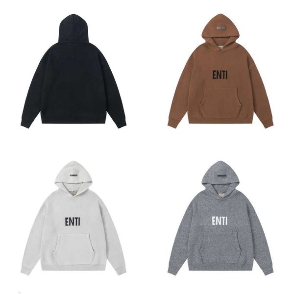 Essentiasweatshirts Knit Hoodie Herren Damen Pullover Weiß Sweatshirt Back Hoodies Etter Oog Seeve Fashion Oose Poyester Jumper Ess Hoody Gestrickter Puover 549