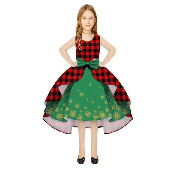 bambini vestono abiti da ballo ragazze vestono occasioni speciali gonna a quadri abbigliamento per bambini natale verde rosso1477517