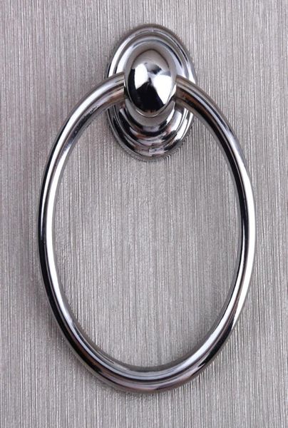 Diametro 70mm moderno semplice argento lucido anelli goccia sedia in legno maniglie per porte in legno manopole cromate per cassetti armadio da cucina7516304