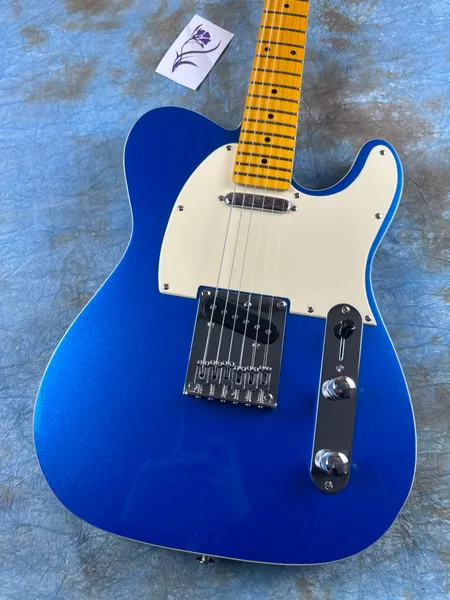 Chitarra elettrica, corpo dello xilofono in ontano importato, blu lucido e argento, su tutto il sandwich