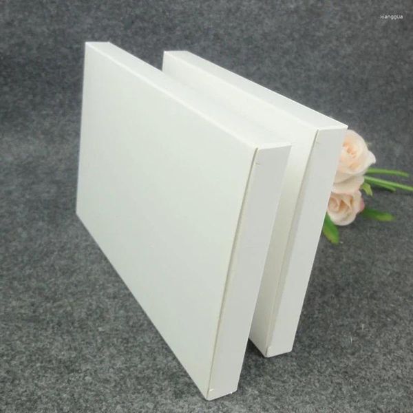 Confezione regalo 18x12x1.6cm Scatola di imballaggio all'ingrosso Scatole di carta di cartone piatto di cartone bianco per affari 50 pezzi / lotto Natale