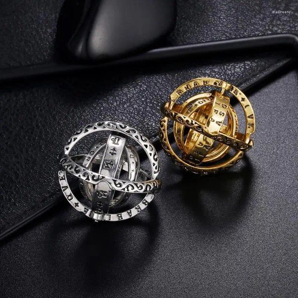Кольца кластера, винтажное кольцо с шаром в виде астрономической сферы, складное открытое вращающееся космическое письмо на палец для влюбленных пар, ювелирные изделия, подарок