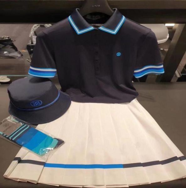O verão golfe feminino manga curta camiseta edição personalizada esportes tecido de secagem rápida com lapela colorida é lindo 2207129890162