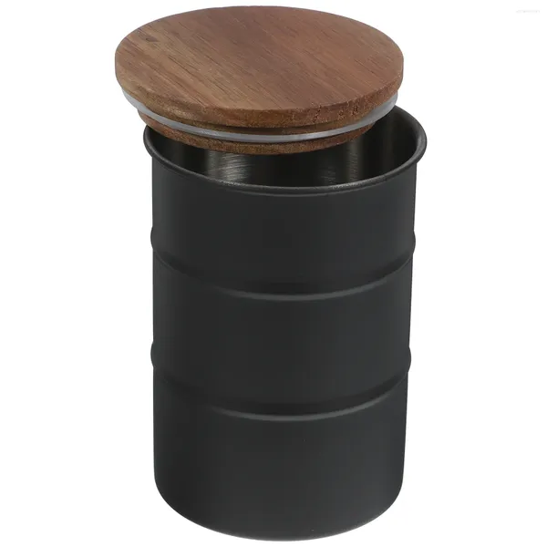Armazenamento de cozinha feijão de café pode reutilizável folha de chá vasilha multi-função jarra de madeira fazenda viagem