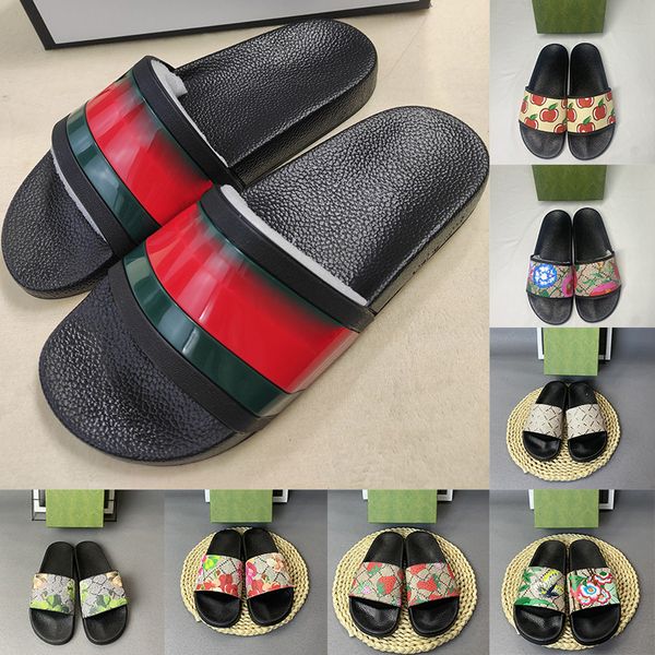 Designer slides chinelos plana sola floral flor animais design sandálias moda luxo itália marcas quarto ao ar livre mocassins borracha pantoufle couro plataforma mula