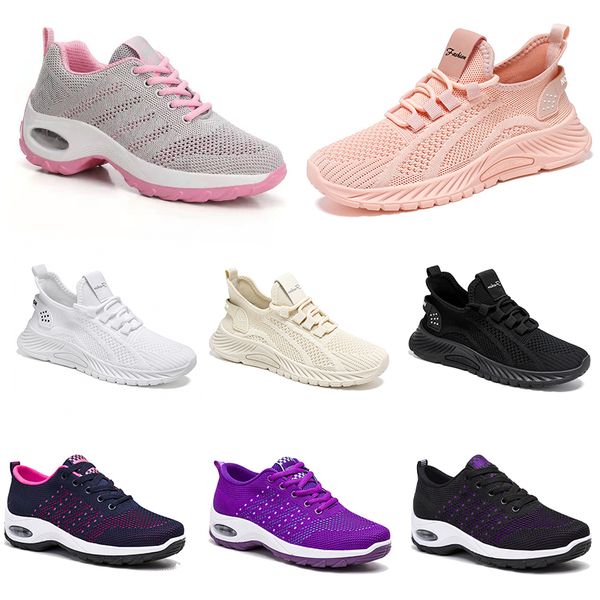 Novos homens mulheres sapatos caminhadas correndo sapatos planos sola macia moda roxo branco preto confortável esportes bloqueio de cor Q45-1 gai gai tr