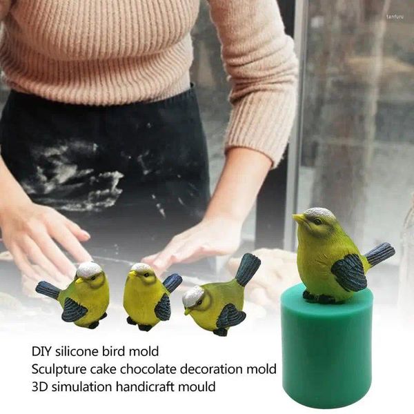 Backformen Werkzeuge DIY Silikon Vogel Formen Seife Kuchen Schokolade Dekoration 3D Simulation Handwerk Küche Zubehör Salz Skulptur Form