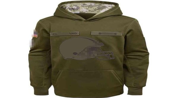 Felpe con cappuccio da uomo Felpe Bro Salute to Service Sideline Pullover Football americano uomo Felpa con cappuccio abbigliamento Olive5409406