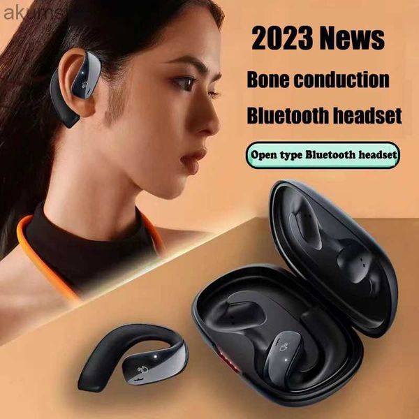 Handy-Kopfhörer 2023 neue T22 Knochenleitung Bluetooth-Kopfhörer-Headset Mini schlafende kabellose Kopfhörer Sportspiel Musik mit Mikrofon Mädchen Geschenk YQ240304