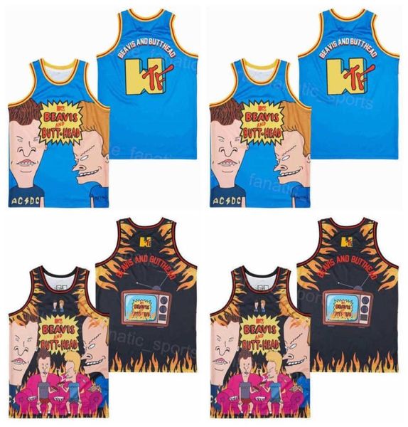 Film Basket The House Down Maglie film Beavis e ButtHead Do America 1996 Vintage HipHop Nero Blu Colore Tutto cucito Hip5472237