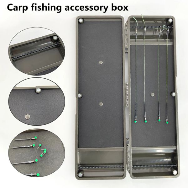 Accessori carpe box da pesca per la pesca per ganci per swivels carpa rigate ronnie organizzatore box rowivel linea pescata marcia pescata accessori per gli accessori