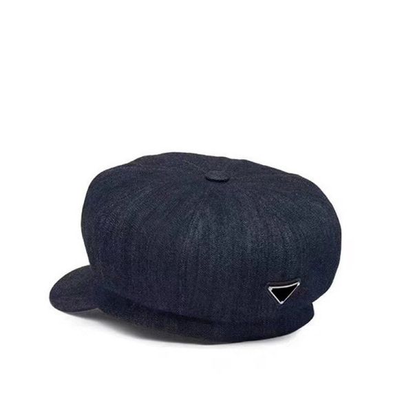 Mulheres designer denim boinas moda chapéus para homens clássicos jeans bonés newsboy chapéu gorros de inverno cabido boné de beisebol de náilon boina fed242y