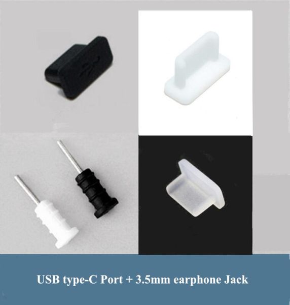 1000 Set Set di tappi antipolvere Set USB TypeC Jack per auricolari 35mm Silicone per Samsung Galaxy S8 S8plus Huawei LG LETV4560477