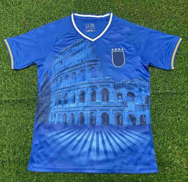 Fußballtrikots 2024 Italiens Jahre Jubiläum Spielerversion Maglie Da Calcio Italia Fußballtrikots Herren Set Kinder Kit UniformH2434