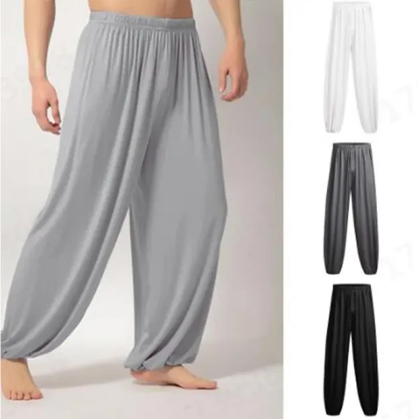 Pantolon Erkeklerin Gevşek Takım Pantolonu Sıradan Yoga Pantolon Rahat Düz Renk Pantolonu Elastik Bel Bol Pantolon Kadın Giysileri