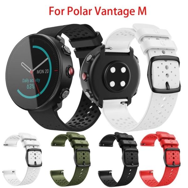 Polar Vantage M Yumuşak Silikon Bilezik Değiştirme için Bantlar Bilek Strap Sport Band Hızlıca Yükleme 271c