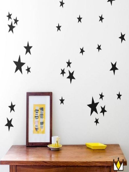 Наклейки на стены со звездами, 39 наклеек, наклейки на стены, съемные украшения для дома, легко отклеивающиеся наклейки, окрашенные стены для маленьких детей, детская кровать3668698