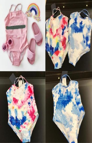 Bebê menina roupa de banho onepieces crianças designer maiôs crianças biquinis moda carta impresso fatos de banho roupas2723350