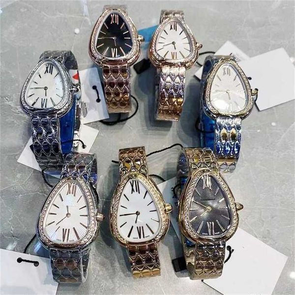 68% DI SCONTO orologio Orologio da donna di lusso Movimento al quarzo Snake Diamond Lunetta Argento Oro rosa Orologio da polso da donna in acciaio inossidabile con scatola