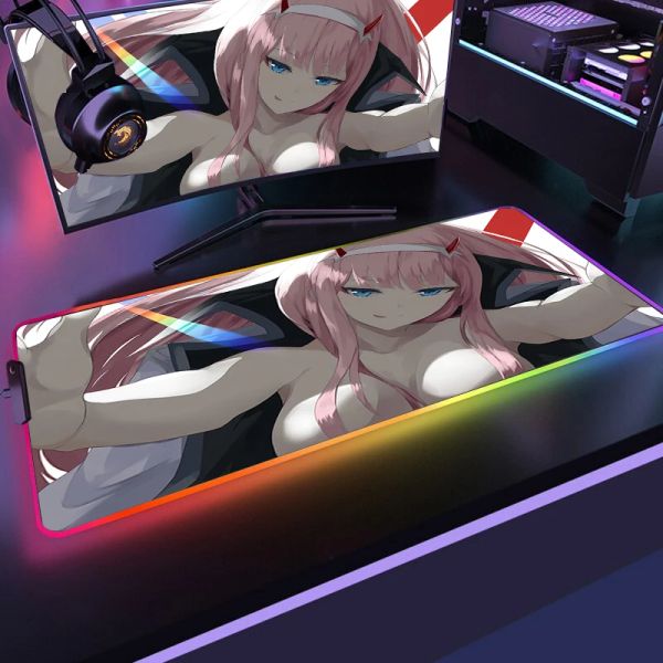 Almofadas Zero Dois Almofada Estendida Bonito Mouse PC Acessórios Backlight Gaming Grande RGB Protetor de Mesa XXL Kawaii Gamer Teclado Tapete Mousepad