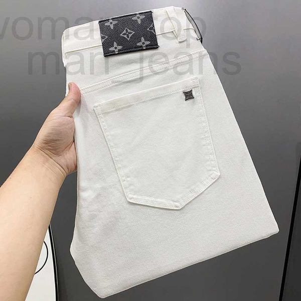 Herrenjeans Designer 2024 Neu Frühling Regular Straight Fit Water Wash Micro Elastic High End RTM0 43O2