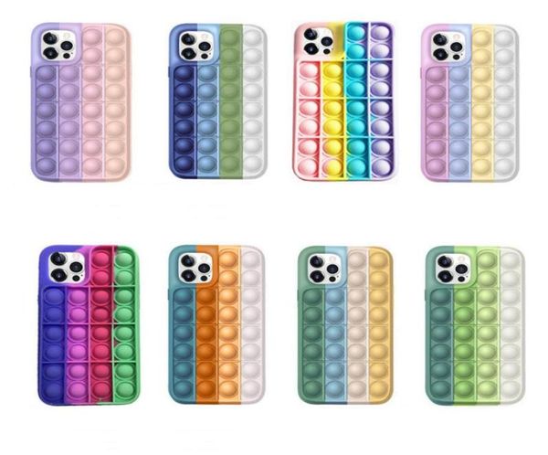 Custodie per cellulari Moda creativa Colore Gel di silice liquido Sottile Bolla morbida Accessori impermeabili per Apple iPhone1245413