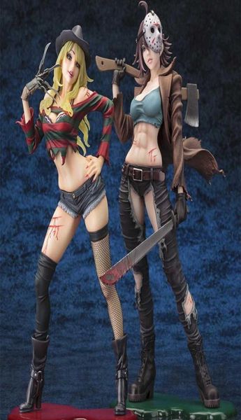 23 CM Freddy Vs Jason Versão Feminina Figura de Ação PVC Anime Horror Bishoujo Jason Voorhees 2ª Edição Figura Modelo Brinquedos Q07221595067