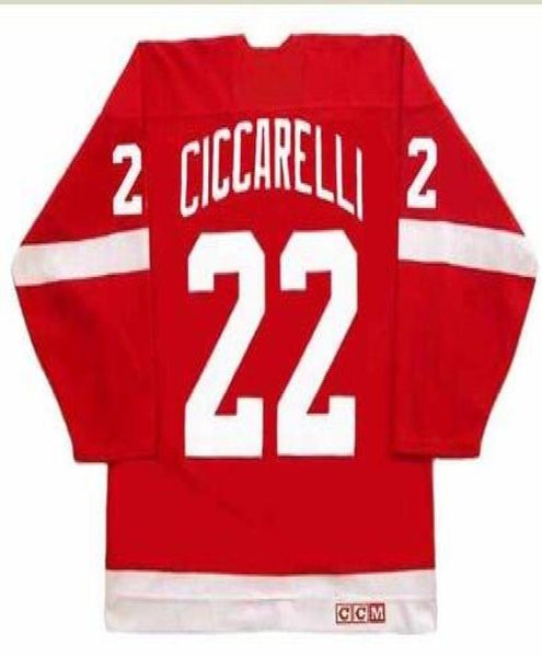 Homens Jovens Mulheres Vintage Hóquei 22 DINO CICCARELLI 1994 CCM Hóquei Jersey Tamanho S5XL personalizado qualquer nome ou número 7803954