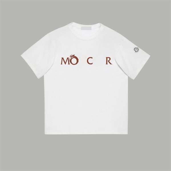 Designer masculino t-shirt verão clássico de alta qualidade manga curta solta casual ao ar livre roupas femininas carta imprimir o logotipo do bordado do dragão