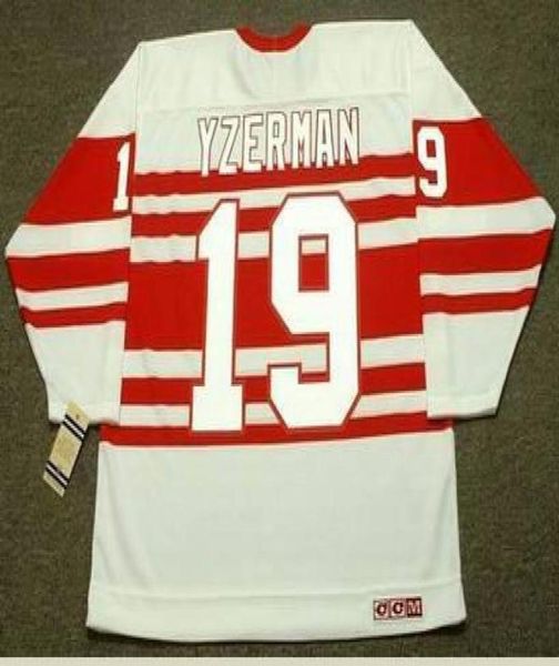 Homens Jovens Mulheres Vintage Hóquei 19 STEVE YZERMAN CCM Hóquei Jersey Tamanho S5XL ou personalizado qualquer nome número2223765