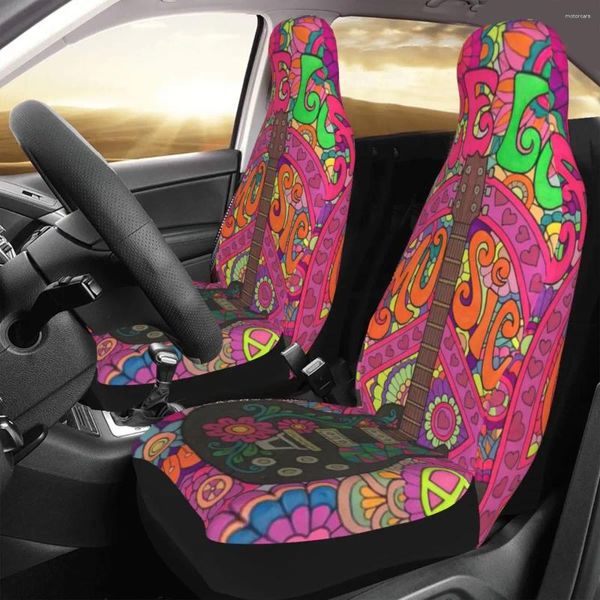 Capas de assento de carro paz floral jardim capa impressão personalizada universal protetor frontal acessórios conjunto de almofada