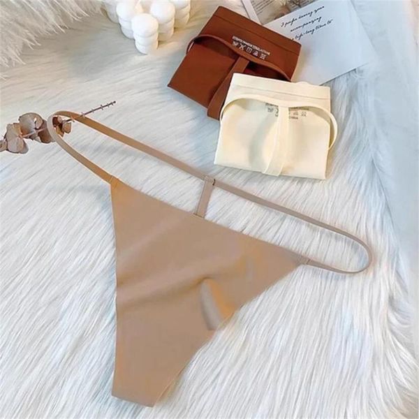 Kadın Panties 2 PC/Paket Elastik Bel Bandı T Back Kadın String Style Thong Ladies artı Boyut Beden Nefes Alabilir yumuşak iç çamaşırı