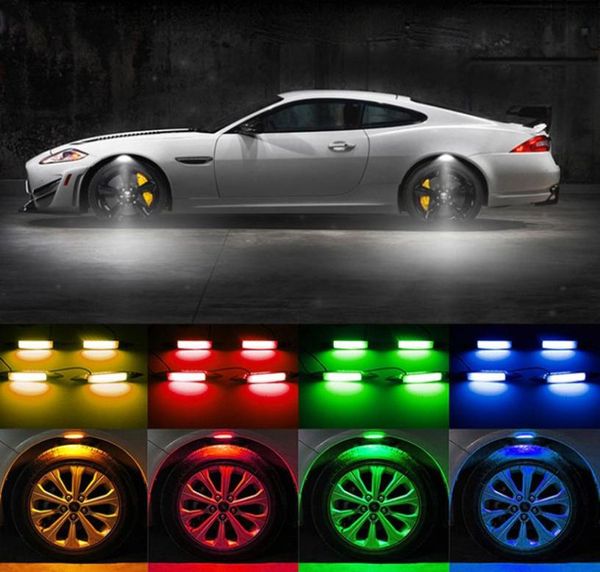 Luci per pneumatici per ruote auto Sopracciglio Lght Atmosfera LED Ruote per auto Sopracciglia Neon Tire Flash Lampada notturna con 7 colori4253778