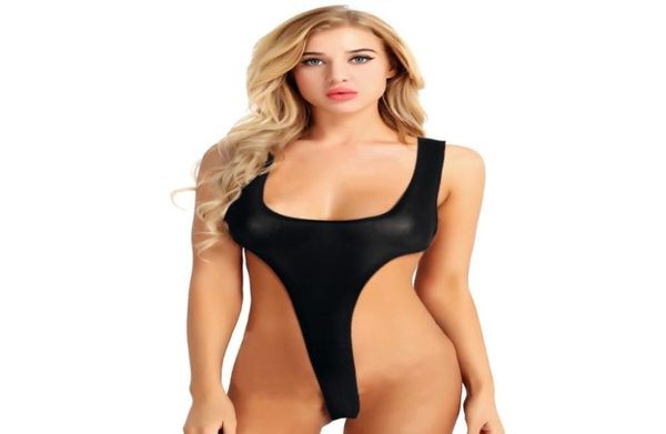 Costume da bagno trasparente da donna039 Costume da bagno perizoma con taglio alto Body intero intero trasparente Lingerie con scollo profondo Body1240576